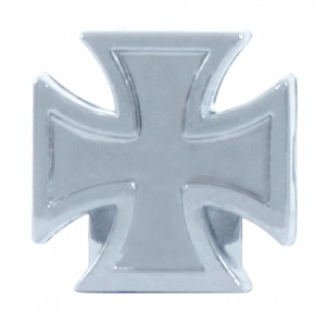 (4/Card) Chrome "Iron Cross" Valve Stem Cap Set