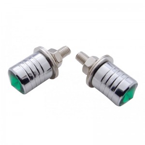 *Closeout* (2/Card) Plastic Jewel License Plate Fastener - Green