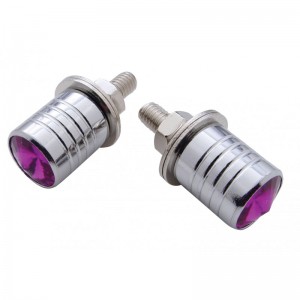 *Closeout* (2/Card) Plastic Jewel License Plate Fastener - Purple