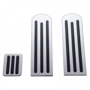*Closeout* Billet Aluminum Peterbilt Pedal Set - Black Rubber