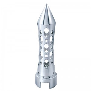 Chrome "Daytona" Spike Gearshift Knob With Mounting Adaptor - Vertical