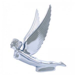 Chrome Hood Ornament - Flying Goddess