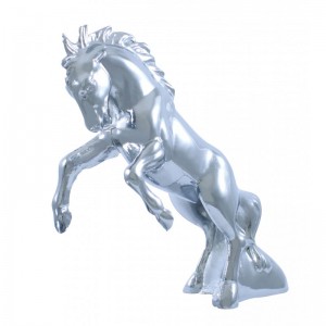 Chrome Hood Ornament - Fighting Stallion