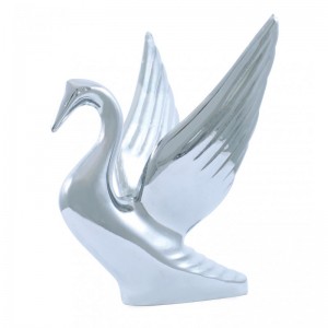 Chrome Hood Ornament - Small Swan