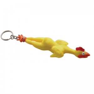 Small Rubber Chicken Key Chain
