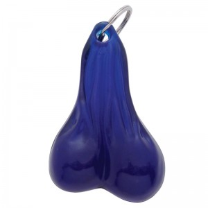 Plastic Medium Balls Novelty Key Chain - Blue