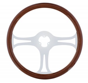 18" Chrome Steering Wheel - 3 Spoke "Blade"