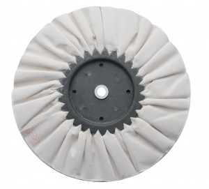 10" White Treated Airway Buff - 16 Ply, 5/8" & 1/2" Arbor