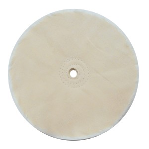 6" White Open Muslin Buff - 18 Ply. & 3/8" Arbor