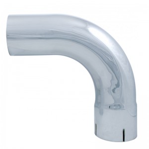 Chrome 90 Angled Expended Elbow, 4" I.Dia., 4" O.Dia. - 12" X 12" Diameter