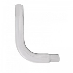 Chrome Exhaust Elbow Replacement, 90 Angled, Reducing 6"-5" O.Dia., 35 1/2" X 24 1/2"