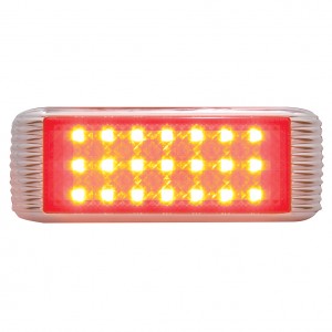 21 Red Led Flush Mount S/T/T & P/T/C Light With Bezel - Red Lens