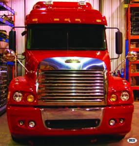 Freightliner, Century Class Hoodshield Bug Deflector Louvered Grill & Surround Kit-10 Bars, (2005+)