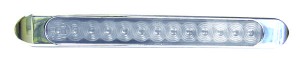 Chrome Auxiliary Stop, Turn & Tail LED Light Strip, Clear Amber, (13 Diodes)