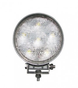 Universal, White Round Work Light, Clear Lens, Chrome Housing, (6 Diodes), 500 Lumens