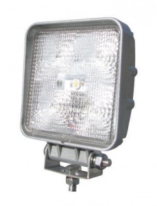Universal, White Square Work Light, Clear Lens, Chrome Housing, (5 Diodes), 500 Lumens