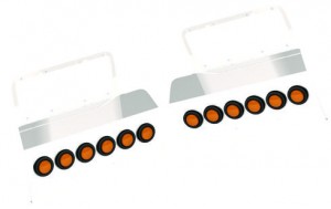 Peterbilt, 379 Headlight Mount Fender Guard with 12 x 2inch LED & Bezels, (1987+)