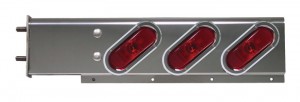Mud Flap Hanger with Rounded Top & 6 Oblong LED & Bezels
