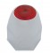 Chrome Steel 1 1/2" X 1 5/8" Nut Cover W/ Reflector - Red