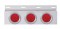Stainless Steel Top Mud Flap Light Bracket W/ Three 4" Incandescent Light W/ Bezel - Red Lens