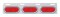 Stainless Steel Top Mud Flap Light Bracket W/ 3 Oval Incandescent Lights W/ Visor - Red Lens