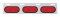 Stainless Steel Top Mud Flap Light Bracket W/ 3 Oval Incandescent Lights W/ Grommet - Red Lens