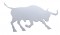 Stainless Steel 12" X 7" Bull Cutout W/ Welded Stud - Facing Left
