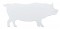 Chrome 6" X 13" Pig Cutout W/ Welded Stud - Facing Left