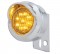 Chrome Universal Mud Flap Hanger End Light W/ 9 Amber Led 2" Flat Light W/ Visor - Amber Lens