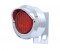 Chrome Universal Mud Flap Hanger End Light W/ 9 Red Led 2" Flat Light W/ Visor - Red Lens