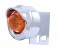 Chrome Universal Mud Flap Hanger End Light W/ 9 Amber Led 2" Beehive Light W/ Visor - Amber Lens