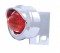Chrome Universal Mud Flap Hanger End Light W/ 9 Red Led 2" Beehive Light W/ Visor - Red Lens