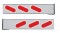 (2/Bulk) Stainless Steel 94" Long 2 Piece Rear Light Bar W/ 6 Slanted Oval Lights W/ Stainless Steel Bezel