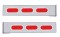 (2/Bulk) Stainless Steel 94" Long 2 Piece Rear Light Bar W/ 6 Straight Oval Lights W/ Stainless Steel Bezel