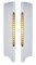 (2/Box) Stainless Steel Peterbilt 379 Side Grill Deflector W/ Two 14 Led 12" Light Bars - Amber Led/Amber Lens
