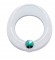 Chrome Plastic Universal Small Gauge Cover W/ Visor & Diamond - Green
