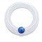 Chrome Plastic Universal Small Gauge Cover W/ Diamond - Blue