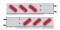 (2/Bulk) 430 Stainless Steel Spring Loaded Rear Lt Bar W/ 6 Slanted Up Incand. Oval Red Lt W/ Bezel - 3 3/4" Oval B.P.