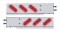 (2/Bulk) 430 Stainless Steel Spring Loaded Rear Lt Bar W/ 6 Slanted Up Incand. Oval Red Lt W/ Bezel - 2 1/2" Oval B.P.