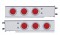 (2/Bulk) Stainless Steel Spring Loaded Rear Light Bar W/ 6 Incandescent 4" Red Light W/ Bezel - 3 3/4" Bolt Pattern