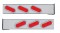 (2/Bulk) Stainless Steel 2 Pcs. Rear Light Bar W/ 6 Slanted Oval Red Incandescent Light W/ Bezel - 4 Hole Flange Mount