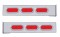 (2/Bulk) Stainless Steel 2 Pcs. Rear Light Bar W/ 6 Slanted Oval Red Incandescent Light W/ Bezel - 4 Hole Flange Mount