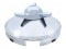 Stainless Steel 1" Lip 4 Even Notch Front Hub Cap W/ 3 Bar Right Spinner