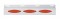 Stainless Steel Top Mud Flap Light Bracket W/ Three 10 Led Cat'S Eye Light W/ Bezel - Red Lens