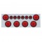 Stainless Steel Rear Center Light Panel W/ Six 19 Led 4" Light & Six 9 Led 2" Beehive Light - Red Led/Red Lens