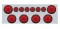 Stainless Steel Rear Center Light Panel W/ Six 19 Led 4" Light & Six 9 Led 2" Flat Light - Red Led/Red Lens