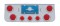 Deluxe Chrome Steel Rear Center Lt Panel W/ Four 4" & Three 2 1/2" Incandescent Flat Lt W/ Bezel - Red Lens
