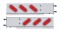 (2/Bulk) 430 Stainless Steel Spring Loaded Rear Lt Bar W/ 6 Slanted Up Oval Red Incandescent Lt W/ Visor - 3 3/4" Bolt Pattern