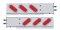 (2/Bulk) 430 Stainless Steel Spring Loaded Rear Lt Bar W/ 6 Slanted Up Oval Red Incandescent Lt W/ Visor - 2 1/2" Bolt Pattern