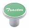 Chrome Air Valve Knob W/ "Tractor" Aluminum Sticker - Green